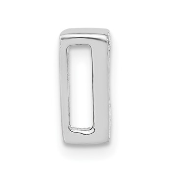 Sterling Silver Polished CZ Initial F Slide — alternate view