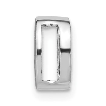 Sterling Silver Polished CZ Initial O Chain Slide Charm — alternate view