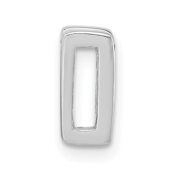 Sterling Silver Polished CZ Initial V Slide — alternate view