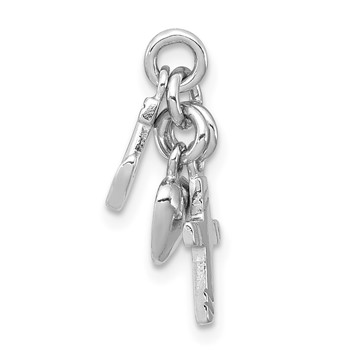Sterling Silver Rhodium-plated Faith, Hope & Charity Charm — alternate view