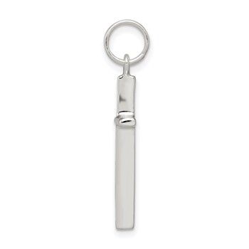Sterling Silver Rhodium-plated Latin Cross Charm — alternate view