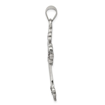 Sterling Silver Fleur De Lis Cross Pendant — alternate view