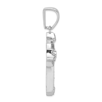 Sterling Silver CZ Cross Pendant — alternate view
