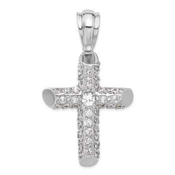 Sterling Silver CZ Cross Pendant