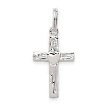 Sterling Silver Rhodium-plated Latin Cross Charm