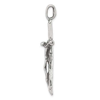 Sterling Silver Antiqued Crucifix Charm — alternate view