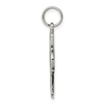 Sterling Silver Antiqued Cross Charm — alternate view