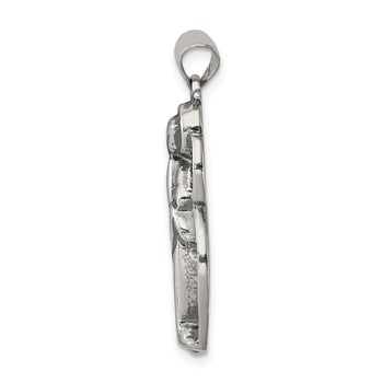 Sterling Silver Antiqued Blessed Mary Charm — alternate view