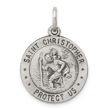Sterling Silver Antiqued St.Christopher US Air Force Medal