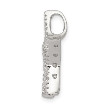 Sterling Silver Rhodium-plated CZ Star Pendant — alternate view