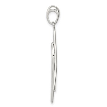 Sterling Silver Star of David Heart Pendant — alternate view