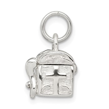 Sterling Silver Cross Prayer Box Charm — alternate view