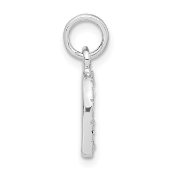 Sterling Silver CZ Heart Charm — alternate view