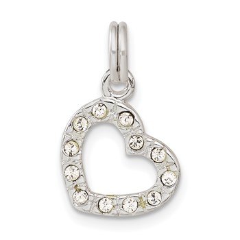 Sterling Silver CZ Heart Charm