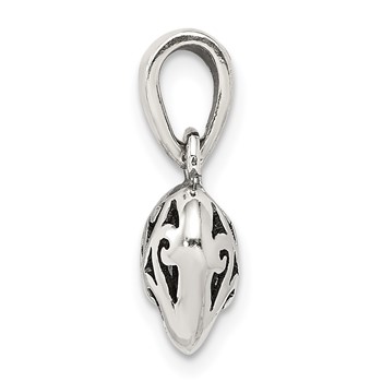 Sterling Silver Antique Puff Heart Charm — alternate view