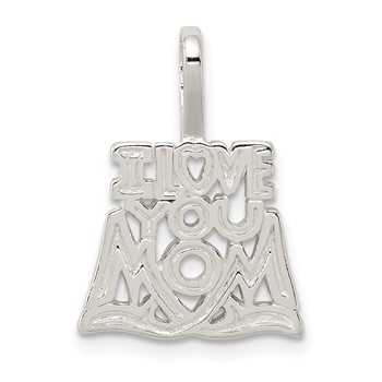 Sterling Silver I Love You Mom Pendant
