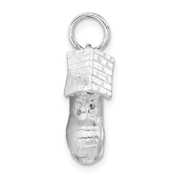 Sterling Silver 3-D Polished Moveable Nursury Rhyme Shoe Charm — alternate view