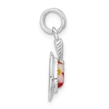 Sterling Silver Multi-colored Glass Hat Charm — alternate view
