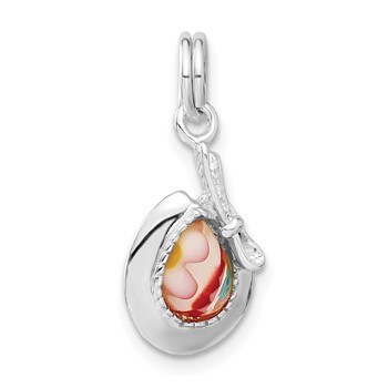 Sterling Silver Multi-colored Glass Hat Charm