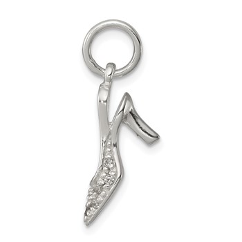 Sterling Silver CZ High Heel Charm