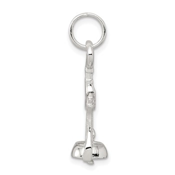Sterling Silver Rhodium-plated Wine Bottle Opener Charm — alternate view