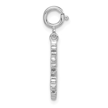 Sterling Silver Iridescent Crystal Snowflake w/ Spring Ring Clasp Charm — alternate view