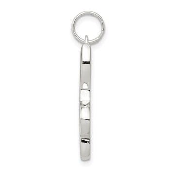 Sterling Silver Rhodium-plated Music Note Charm — alternate view