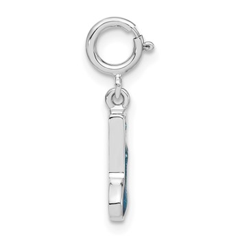 Sterling Silver Preciosa Crystal & Blue Enamel Music Note Charm — alternate view