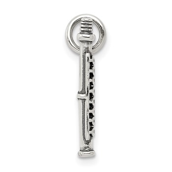 Sterling Silver Antique Flute Charm — alternate view