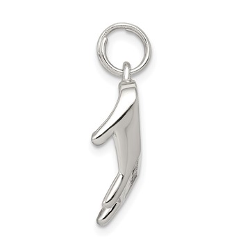 Sterling Silver Rhodium-plated Enameled Piano Charm — alternate view