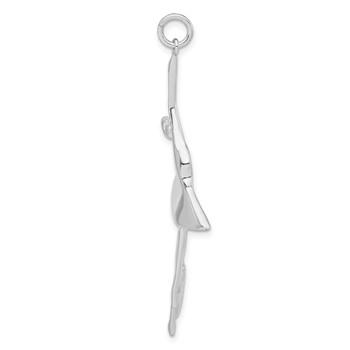 Sterling Silver Polished Ballerina Pendant — alternate view