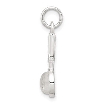 Sterling Silver Rhodium-plated Magnifying Glass Charm — alternate view