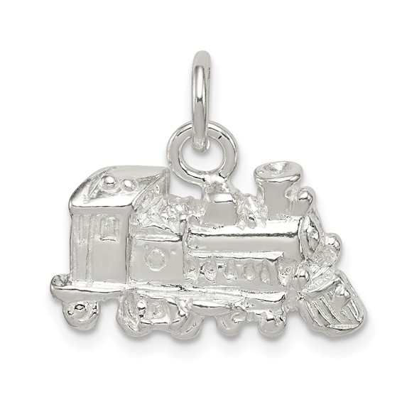 Sterling Silver Train Engine Charm - Quality Gold
