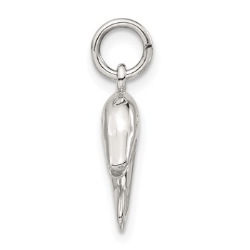 Sterling Silver Polished 3-D Reversible Dolphin Charm — alternate view
