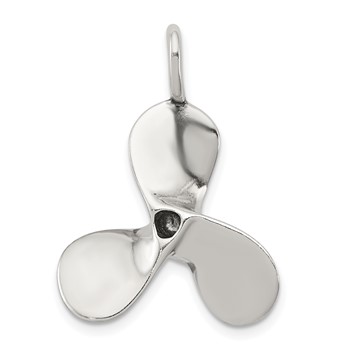 Sterling Silver 3D Antiqued Large Boat Propeller Charm