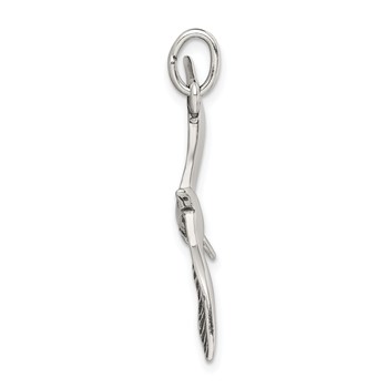 Sterling Silver Antiqued Wing Spread Seagull Charm — alternate view