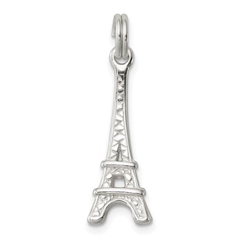 Sterling Silver Rhodium-plated Eiffel Tower Charm