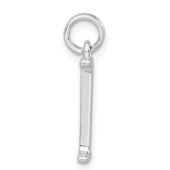 Sterling Silver Polished L Charm — alternate view