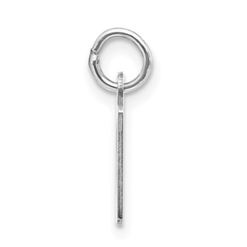 Sterling Silver Polished Small Slanted Block Initial D Charm — alternate view