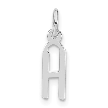 Sterling Silver Small Slanted Block Initial H Charm