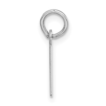 Sterling Silver Polished Small Slanted Block Initial I Charm — alternate view