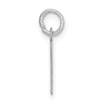 Sterling Silver Small Slanted Block Initial K Charm — alternate view