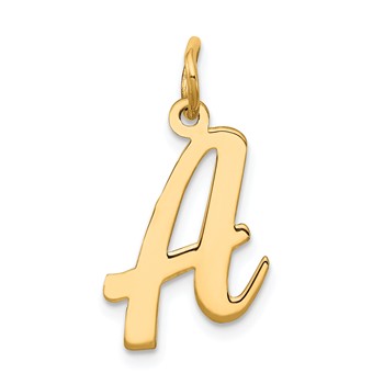 Sterling Silver Gold-plated Script Letter A Initial Charm