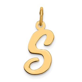 Sterling Silver Gold-plated Script Letter S Initial Charm