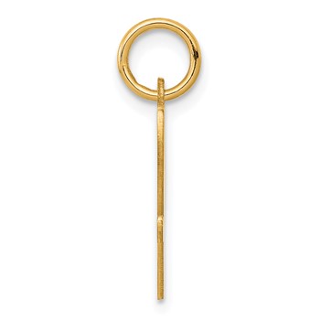 Sterling Silver Gold-plated Script Letter V Initial Charm — alternate view