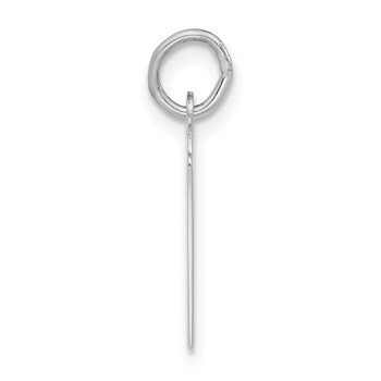 Sterling Silver Polished Medium Slanted Block Initial H Charm — alternate view