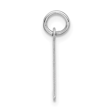 Sterling Silver Medium Slanted Block Initial L Charm — alternate view