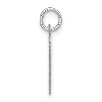 Sterling Silver Polished Medium Slanted Block Initial N Charm — alternate view