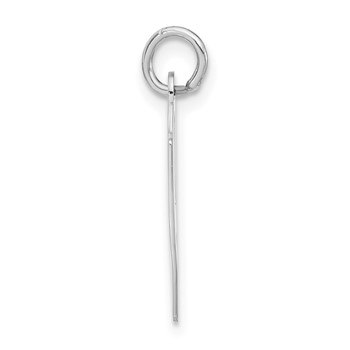 Sterling Silver Large Slanted Block Initial H Charm — alternate view