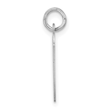 Sterling Silver Polished Large Slanted Block Initial V Charm — alternate view